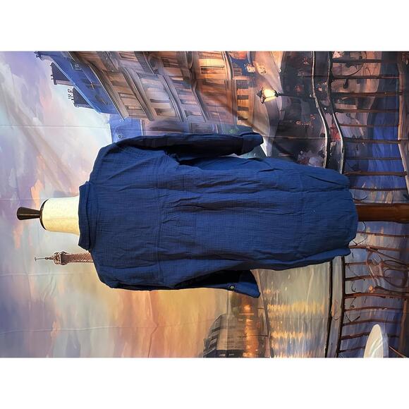 Anne Klein Women's Casual Navy Blue Button-Up Shirt - Size S - Picture 2 of 4